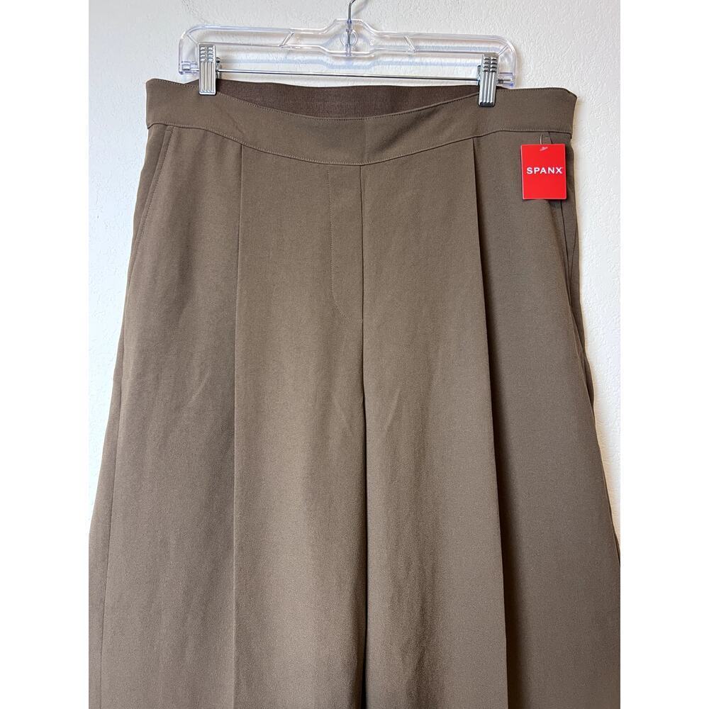 NWT Spanx Carefree Crepe Pleated Trouser Chic Brown 1X - Picture 3 of 9